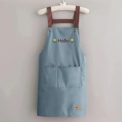 Water Oil Stain Resistant Kitchen Apron with Pockets
