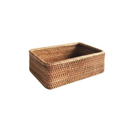 Handwoven Rattan Storage Basket for Snacks and Essentials