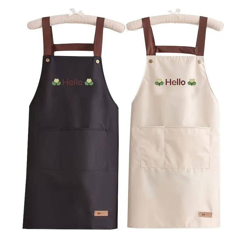 Water Oil Stain Resistant Kitchen Apron with Pockets