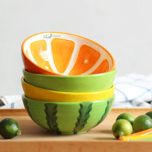 Cute Japanese Fruit Watermelon Ceramic Bowl Set