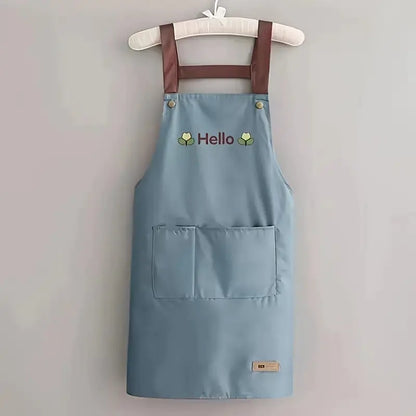 Water Oil Stain Resistant Kitchen Apron with Pockets