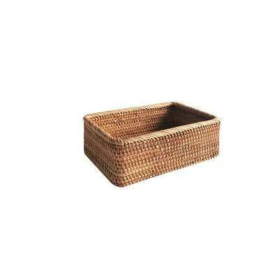 Handwoven Rattan Storage Basket for Snacks and Essentials