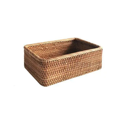 Handwoven Rattan Storage Basket for Snacks and Essentials