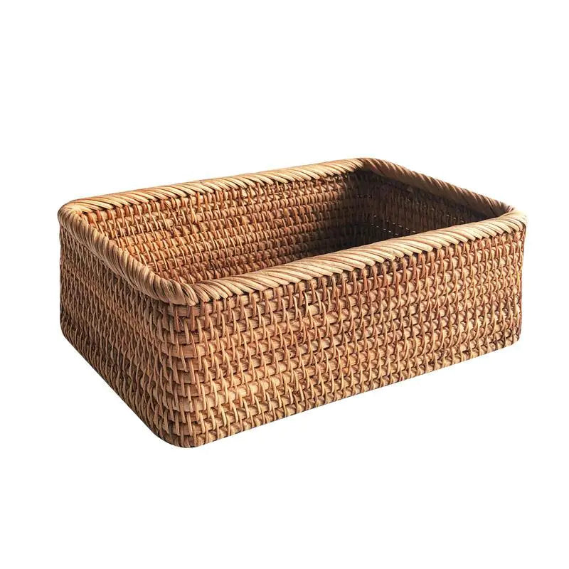 Handwoven Rattan Storage Basket for Snacks and Essentials